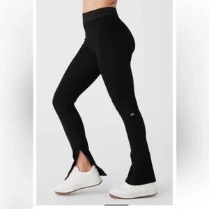 ALO Yoga Black Flare Terrycloth Leggings